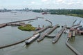 Aerial from Oranje sluices in Amsterdam the Netherlands Royalty Free Stock Photo