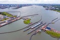 Aerial from the `Oranje sluizen` in Amsterdam  Netherlands Royalty Free Stock Photo