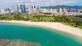 Aerial over Ala Moana Beach Park in Honolulu, Hawaii