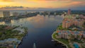 Aerial over Lake Boca in Boca Raton, Florida