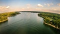 Aerial over lake wylie south carolina