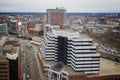 Aerial of Overcast Day in New Brunswick New Jersey Royalty Free Stock Photo