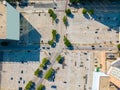 Aerial overhead photo paid parking lots Downtown Dallas Texas