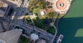 Aerial overhead shot Downtown Miami 5k 2024