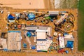 Aerial overhead shot of the Pacific Park in the Santa Monica Pier