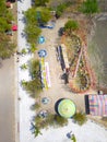 Aerial overhead view of mechanical games on the Jocotepec boardwalk Royalty Free Stock Photo