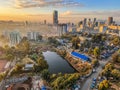 Aerial overview of Addis Abeba city, the capital of Ethiopia, showing brand new buildings and construction in the foreground, city Royalty Free Stock Photo