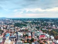 Aerial overview of Belgrade looking over Marakana stadium Royalty Free Stock Photo