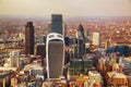 Aerial overview of London city