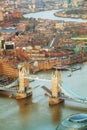 Aerial overview of London city