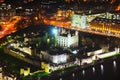 Aerial overview of London city with the Tower fortress