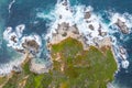 Aerial of Pacific Ocean and Rugged California Shoreline Royalty Free Stock Photo