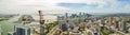 Aerial panorama of an Allegiance construction crane on site Down Royalty Free Stock Photo