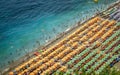 Aerial view of beach in Positano, Italy