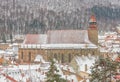 The Black Church from old town center of Brasov aerial view,Romania Royalty Free Stock Photo