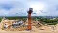 360 Aerial Panorama of a Building Construction Site Royalty Free Stock Photo
