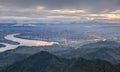 Aerial panorama of busy Taipei Cit Royalty Free Stock Photo