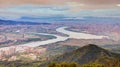 Aerial panorama of busy Taipei City Royalty Free Stock Photo