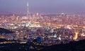 Aerial panorama of busy Taipei City ~ Royalty Free Stock Photo