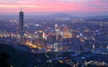 Aerial panorama of busy Taipei City ~ Royalty Free Stock Photo