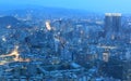 Aerial panorama of busy Taipei City ~ Royalty Free Stock Photo