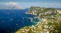 Aerial panorama of Capri island, Italy