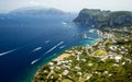 Aerial panorama of Capri island, Italy