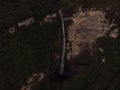 Aerial panorama of Catarata del Gocta waterfall cataract cascade in Bongara Amazonas near Chachapoyas in Peru andes