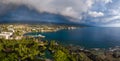 Aerial panorama of the city of Kailua Kona