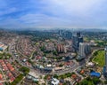 Aerial panorama cityscape of Kuala Lumpur,Malaysia(Bangsar). Drone shot. Bangsar Village