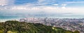 Aerial panorama cityscape of Georgetown, capital of Penang state