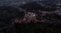 Aerial panorama cityscape view of charming historic old town city tourist village of Sintra near Lisbon Portugal Europe Royalty Free Stock Photo