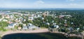 Aerial panorama of the coast of Hanko from the East Bay.