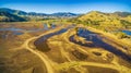 Aerial panorama of countryside near Tallangatta, Victoria, Australia Royalty Free Stock Photo