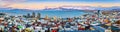 Aerial panorama of downtown Reykjavik Royalty Free Stock Photo