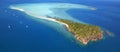 Aerial panorama of exotic remote island Royalty Free Stock Photo