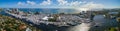 Aerial panorama 2017 Fort Lauderdale boat show Royalty Free Stock Photo