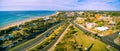 Aerial panorama of Frankston suburb, Nepean Highway, and coastline. Melbourne Australia. Royalty Free Stock Photo