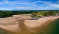 Aerial panorama of the Gower coastline Royalty Free Stock Photo