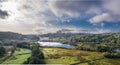 Aerial Panorama of Great Langdale Valley Royalty Free Stock Photo