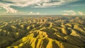 Aerial panorama green hills. Drone shot. Indonesia