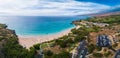 Aerial panorama of the Hapuna Beach Royalty Free Stock Photo