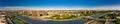 Aerial panorama Harlem River between Manhattan and The Bronx Royalty Free Stock Photo