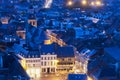 Aerial panorama of Hasselt at night