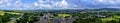 Aerial panorama of historic market town Wareham in Dorset, UK