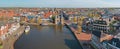 Aerial panorama from the historical city Sneek in Friesland the Netherlands Royalty Free Stock Photo