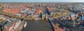 Aerial panorama from the historical city Sneek in Friesland the Netherlands Royalty Free Stock Photo
