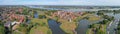 Aerial panorama from the historical city Woudrichem at the Merwede in the Netherlands Royalty Free Stock Photo