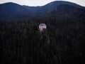 Aerial panorama of idyllic medieval historic stone rock hill cliff edge castle Schloss Stein in Dellach Kaernten Austria Royalty Free Stock Photo