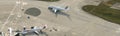 Aerial panorama image of Air France Airbus A320 at Orly Airport